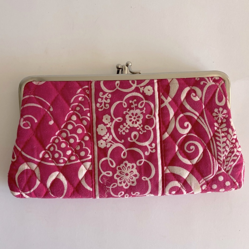 Vera Bradley Pink Twirly Bird retired pattern wallet clutch